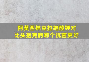 阿莫西林克拉维酸钾对比头孢克肟哪个抗菌更好