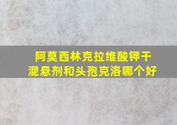 阿莫西林克拉维酸钾干混悬剂和头孢克洛哪个好