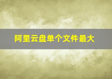 阿里云盘单个文件最大