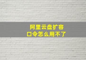 阿里云盘扩容口令怎么用不了