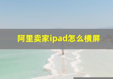 阿里卖家ipad怎么横屏