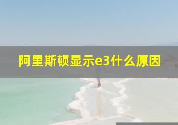 阿里斯顿显示e3什么原因