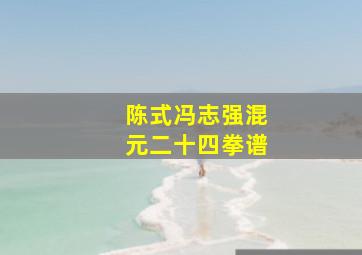 陈式冯志强混元二十四拳谱