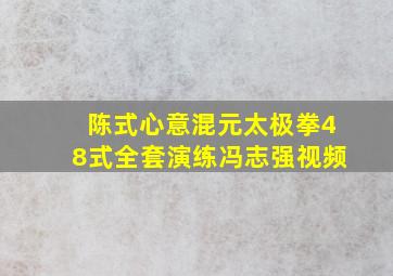 陈式心意混元太极拳48式全套演练冯志强视频