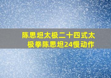 陈思坦太极二十四式太极拳陈思坦24慢动作