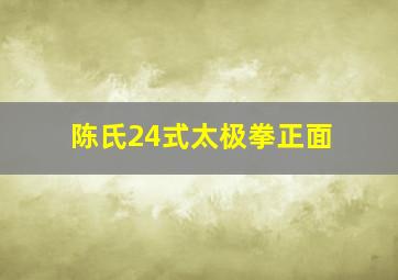 陈氏24式太极拳正面