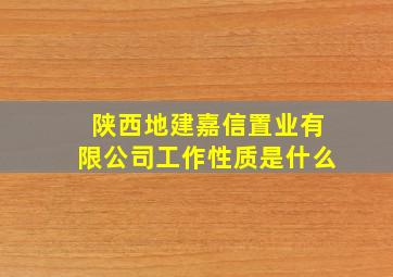 陕西地建嘉信置业有限公司工作性质是什么