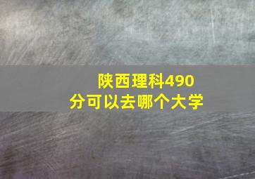 陕西理科490分可以去哪个大学