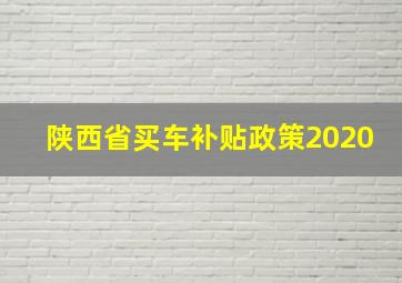 陕西省买车补贴政策2020