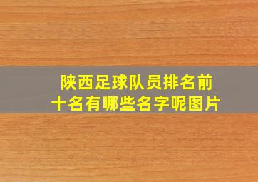 陕西足球队员排名前十名有哪些名字呢图片