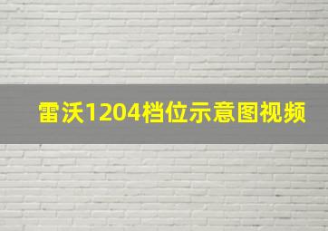 雷沃1204档位示意图视频