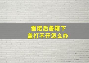 雷诺后备箱下盖打不开怎么办