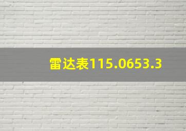 雷达表115.0653.3