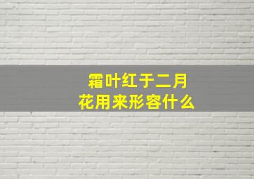 霜叶红于二月花用来形容什么