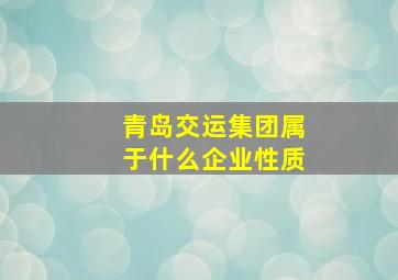 青岛交运集团属于什么企业性质