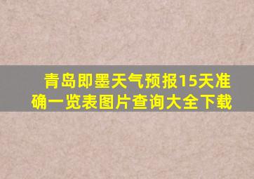 青岛即墨天气预报15天准确一览表图片查询大全下载