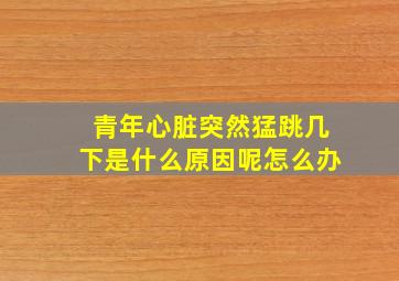 青年心脏突然猛跳几下是什么原因呢怎么办