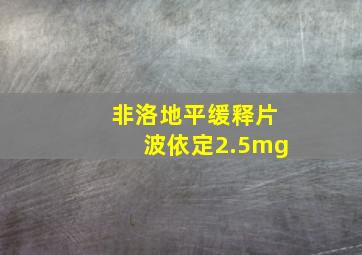 非洛地平缓释片波依定2.5mg