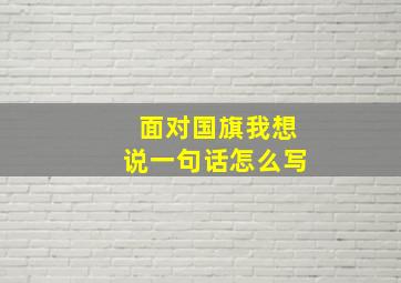 面对国旗我想说一句话怎么写