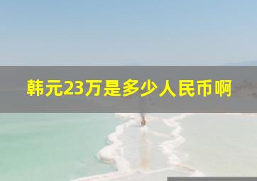 韩元23万是多少人民币啊