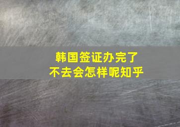 韩国签证办完了不去会怎样呢知乎