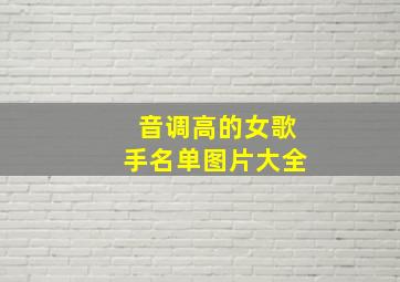 音调高的女歌手名单图片大全