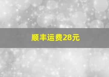 顺丰运费28元