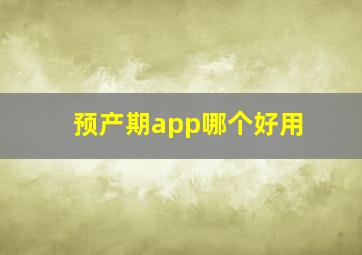 预产期app哪个好用