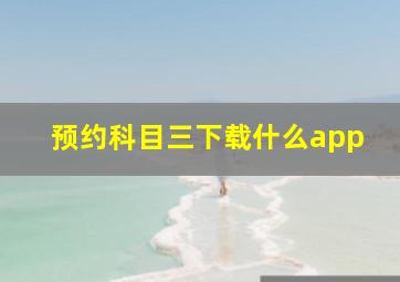 预约科目三下载什么app