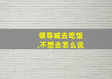 领导喊去吃饭,不想去怎么说