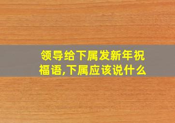 领导给下属发新年祝福语,下属应该说什么