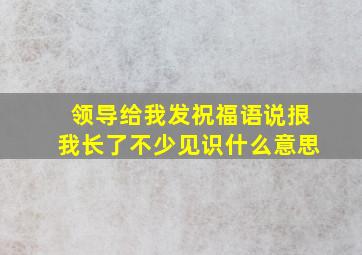 领导给我发祝福语说拫我长了不少见识什么意思