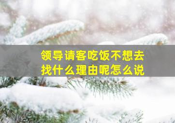 领导请客吃饭不想去找什么理由呢怎么说