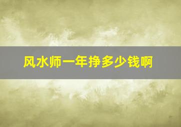 风水师一年挣多少钱啊