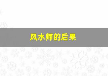 风水师的后果