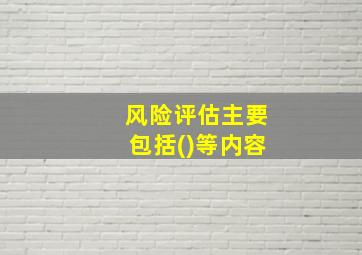 风险评估主要包括()等内容