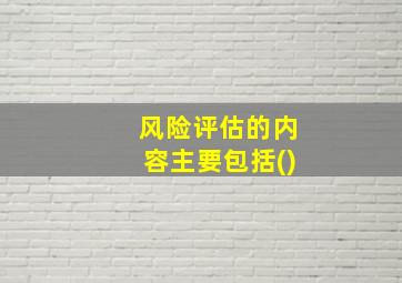 风险评估的内容主要包括()