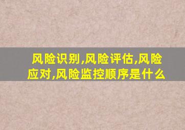 风险识别,风险评估,风险应对,风险监控顺序是什么