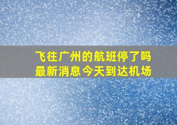 飞往广州的航班停了吗最新消息今天到达机场