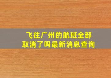 飞往广州的航班全部取消了吗最新消息查询