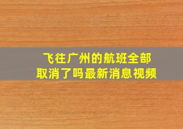 飞往广州的航班全部取消了吗最新消息视频