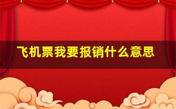 飞机票我要报销什么意思