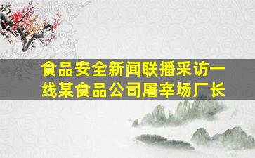 食品安全新闻联播采访一线某食品公司屠宰场厂长