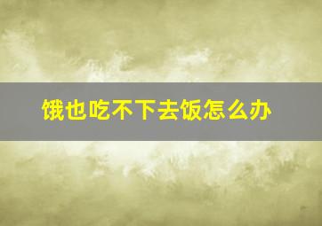 饿也吃不下去饭怎么办