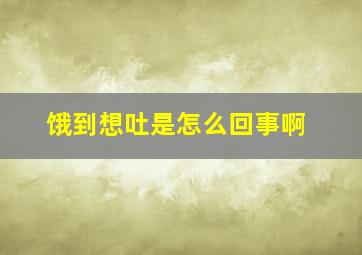 饿到想吐是怎么回事啊