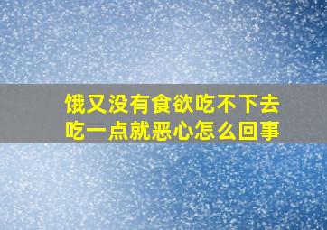 饿又没有食欲吃不下去吃一点就恶心怎么回事