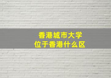 香港城市大学位于香港什么区