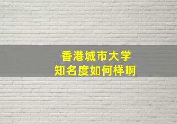 香港城市大学知名度如何样啊