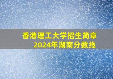 香港理工大学招生简章2024年湖南分数线