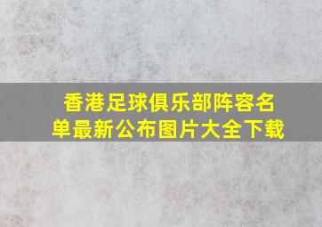 香港足球俱乐部阵容名单最新公布图片大全下载